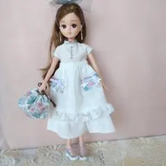 リカちゃん　ハンドメイドお洋服　ワンピース＆エプロン＆バッグ　624