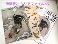 【新品未使用】伊藤若冲 A4クリアファイル 2枚 雪中雄鶏図 果蔬図のサムネイル