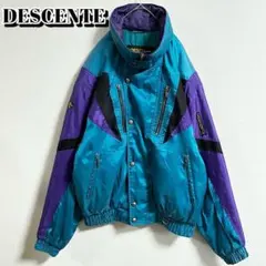 DESCENTE 希少カラー ブルゾンジャケット XL 刺繍 ワッペン 古着