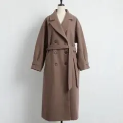 【tocco closet】ブラウン ダブルブレスト ロングコート