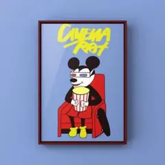 ★A4フレーム付き★オリジナル アートポスター CINEMA RAT インテリア
