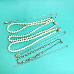 ネックレス　セミパール　まとめ売り　7点セット　昭和レトロ　アクセサリー