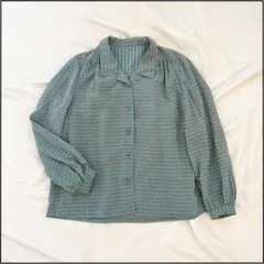 昭和レトロ 総柄チェックシャツ ヴィンテージ 古着女子 レトロポップ