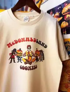 【Lサイズ】アメリカンレトロ　マクドナルドファミリープリントTシャツ　オータム