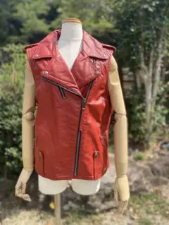 値下！Harley-Davidson レザーベスト 赤 M 97049-19VW