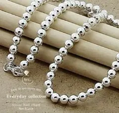 【値下げ】シルバー　ボール　チェーン　ネックレス　8mm シルバー925
