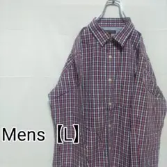 K78【US輸入】バナナリパブリック　長袖シャツ【メンズL】チェック