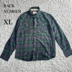 BACK NUMBER バックナンバー　チェック柄シャツ　XL コットン