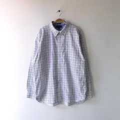 トミーヒルフィガー 長袖シャツ コットン チェック ビッグサイズ オーバーサイズ