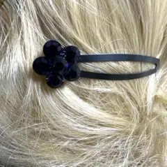 特価☆✴︎パッチンピンコーナー163キラキラストーン可愛い小花フラワーヘアピン菫紫