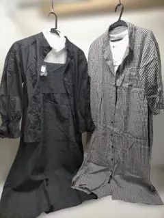 【新品】レディース洋服5点　 ワンピース 　黒　チェック　　251006-6Y