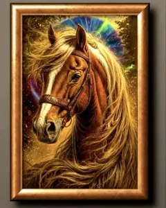 風をまとう幸運 未来を拓く幸福の馬 開運グラフィックアート 額縁付き