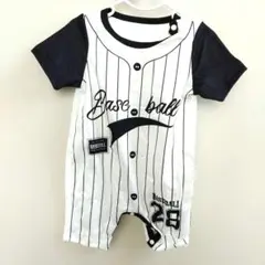 【夏用】ベースボール柄 ロンパース 56-62cm