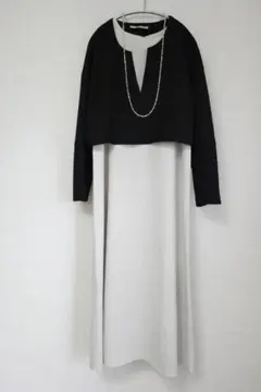 KBF スエードトップスSETワンピ アンサンブル 美シルエット 春行事にも