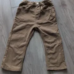 【美品】Moujonjon ストレッチパンツ 裏起毛 90 ベージュ