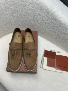 Loro piana ベージュ スエード モカシン ローファー39 - メルカリ