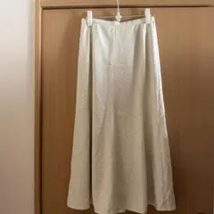 UNIQLO ドット柄 ソフトマーメイドスカート ホワイト　Lサイズ