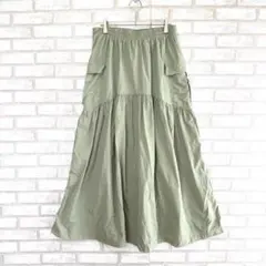 アースミュージックアンドエコロジー　ドロストテックスカート　緑　F
