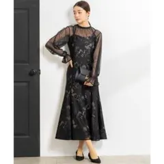 formforma 3wayシフォンボレロ&レースキャミドレス 黒 9号