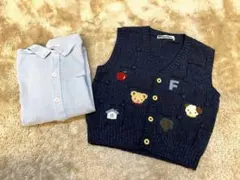 familiar ニットベスト　長袖シャツ　100〜110cm