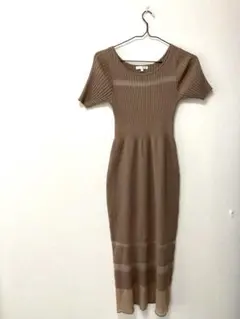 rienda リブ編み 半袖ロングニットワンピース Mサイズ