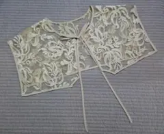 お値下げ　オーガンジー 大人のためのレース付け襟 スクエア