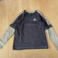 アディダス　140 ロンT ネイビー　グレー　長袖