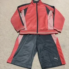 Puma プーマ　ジャージ上下セット セットアップ赤/グレー　130