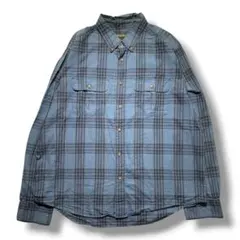 【F2324】Eddie Bauer　フラップチェックシャツ　サイズ2XLのサムネイル