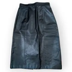 牛革 本革 レザー 黒 タイトスカート 11 日本製 シンプル スタイリッシュ