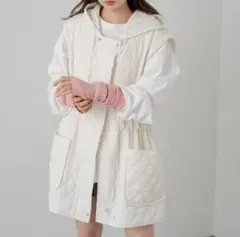 kastane フード付きキルティングベスト