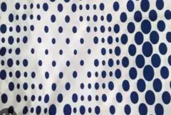 白と紺の水玉模様綿生地