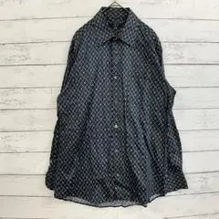 【DAKS LONDON】コットン100％ 総柄 長袖 シャツ Lサイズ 気品のサムネイル