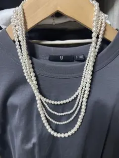 多層パールネックレス ホワイト