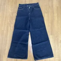 YOLO デニム ワイドレッグパンツ ダークブルー