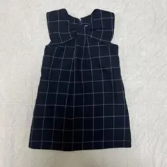 プティマイン 110cm ワンピース　リボン　チェック　ジャンスカ　フォーマル