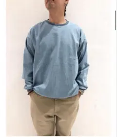 BEAMS トレーナー　スウェット　ストレッチデニムクルー　インディゴ加工のサムネイル
