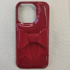 リボン付き赤いiPhone15proケース