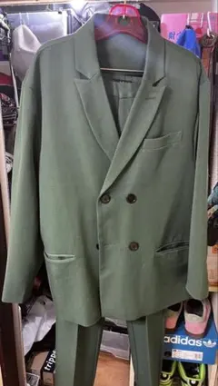 G.O.C. グリーンセットアップ M 古着 テーラードジャケット スラックス