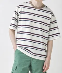 オーバーサイズ マルチボーダー ショートスリーブTシャツ