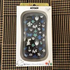 iFace ムーミン 小花柄 iPhone SE2/SE3/8/7 ブラック
