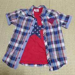 チェック柄シャツ Tシャツ セット 140