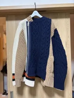 sacai Asymmetry Knit ニットライダース ブルゾン 18AWのサムネイル