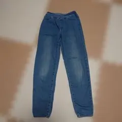 GU 150cm デニムゴムウエスト ストレートパンツ