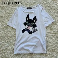 【近年モデル】美品 ディースクエアード 犬 アップリケ Tシャツ 白のサムネイル