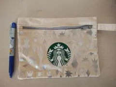 Starbucks メタリック星柄ポーチ
