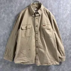 カーキ XL Carhartt ワーク系 ホダンタウン ワークシャツ メンズ古着