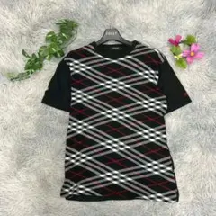 ​【BURBERRY BLACK LABEL】ノバチェック 半袖Tシャツ 黒 2のサムネイル