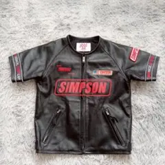 [希少]SIMSPON　半袖 パンチングメッシュ レザージャケット 限定 SALE今週末迄』 シンプソン/SIMPSON パンチング レザージャケット