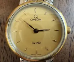 OMEGA DE VILLE クォーツゴールド文字盤 レディース コマ5個付き 